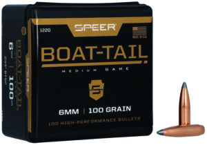 Speer 1220 Boat-Tail  6mm 100gr Jacketed Soft Point Boat Tail 100 Per Box/5 Case