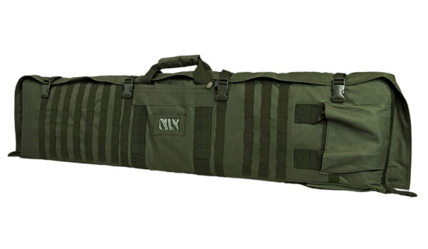 NcStar CVSM2913G VISM Deluxe Rifle Case with MOLLE Webbing, ID Window, Padding & Green Finish Folds out to 66" L x 35" W Shooting Mat 48" L x 11" H x 1.75" D Interior Dimensions