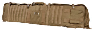 NcStar CVSM2913T VISM Deluxe Rifle Case with MOLLE Webbing, ID Window, Padding & Tan Finish Folds out to 66" L x 35" W Shooting Mat 48" L x 11" H x 1.75" D Interior Dimensions