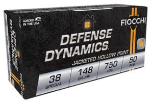 Fiocchi 38 Special 148 Grain Jacketed Hollow Point Revolver Ammunition