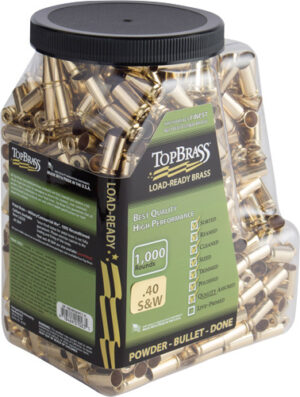 TOP BRASS ONCE FIRED UNPRIMED - BRASS 40 SW 1000 PACK JUG