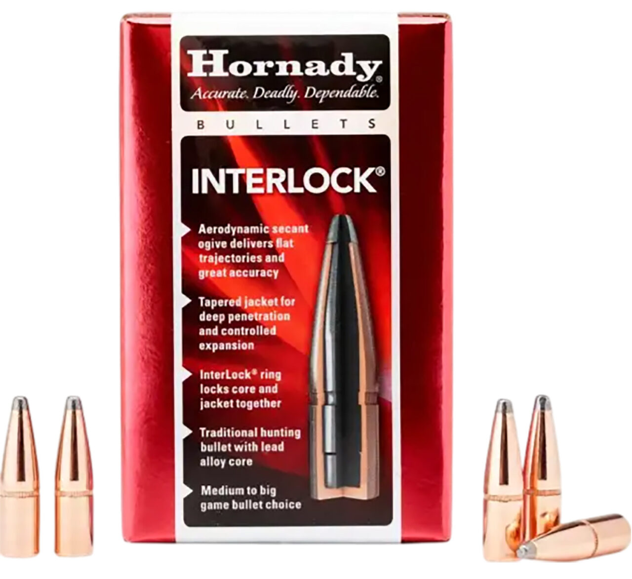 Hornady InterLock 7mm 284 Caliber 162 Grain Boat Tail Spire Point Reloading Bullet 1 Hornady InterLock 7mm 284 Caliber 162 Grain Boat Tail Spire Point Reloading Bullet
