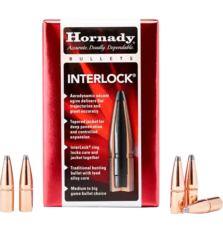 Hornady 30 Caliber 123 Grain InterLock Soft Point Reloading Bullet 100 Count