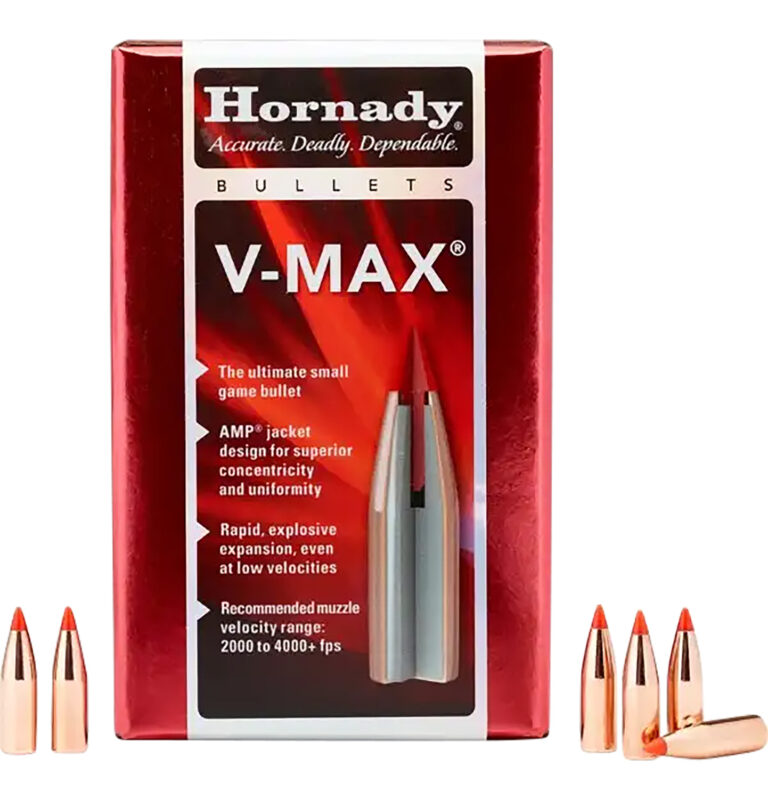 Hornady 22 Caliber 60 Grain V-Max Rifle Ammunition 100 Round Box