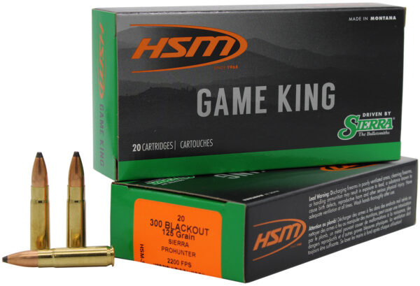 HSM 300BLK3N Game King  300 Blackout 125 gr Pro Hunter 20 Per Box/ 25 Case