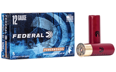 Federal PowerShok 12 Gauge 2.75 Inch Rifled Slug Shotgun Ammunition