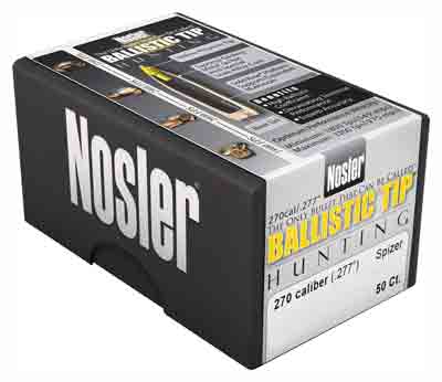 Nosler 270 Caliber 140 Grain Ballistic Tip Reloading Bullet 50 Count