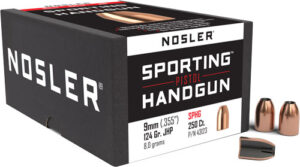 NOSLER BULLETS 9MM .355 - 124GR JHP 250CT