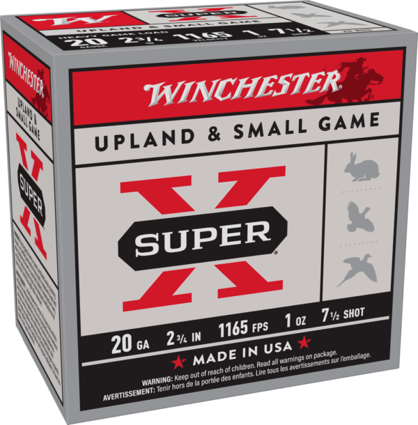 WINCHESTER SUPER X UPLAND HVY 20G 2-3/4" #7.5 1OZ 25RD BX 250RD CS