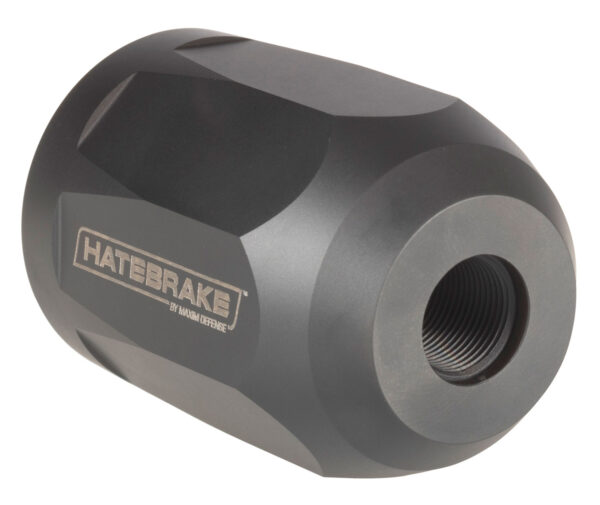 Maxim Defense MXM47707 Hate Brake  Black DLC 17-4 Stainless Steel with 1/2"-28 tpi Threads, 2.40" OAL, 1.50" Diameter & Octagon Shape for 5.56x45mm NATO