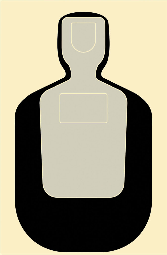 Action Target TQ19100 Qualification Standard Silhouette Paper Hanging 24" x 45" Black/Gray/White 100 Per Box