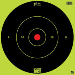 Pro-Shot 12BGREENTG12PK SplatterShot  12" Bullseye Hanging Heavy Paper Black/Red Impact Enhancement Yes White 12 PK