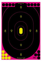 Birchwood Casey 34635 Shoot-N-C Reactive Target Self-Adhesive Paper Black/Pink 12"x18" Oval Silhouette 5 Pack