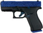 Glock PAX435204NNVY G43X  Sub-Compact Frame 9mm Luger 10+1 3.41" Black GMB Barrel, Navy Blue Glitter Serrated Steel Slide, Black Cerakote Polymer Frame w/Beavertail, Black Textured Grip, Ambidextrous