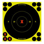 Birchwood Casey 34560 Shoot-N-C Reactive Target Self-Adhesive Paper Black/Yellow 6" X-Bullseye 60 Pack