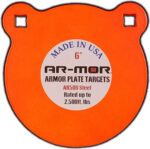 AR-MOR 6" AR500 STEEL GONG - 3/8" THICK STEEL ORANGE ROUND