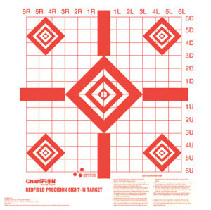 Champion Targets 47387 Redfield Sight-In Diamond Paper Pistol/Rifle 16" x 16" White/Red 100 Per Pkg