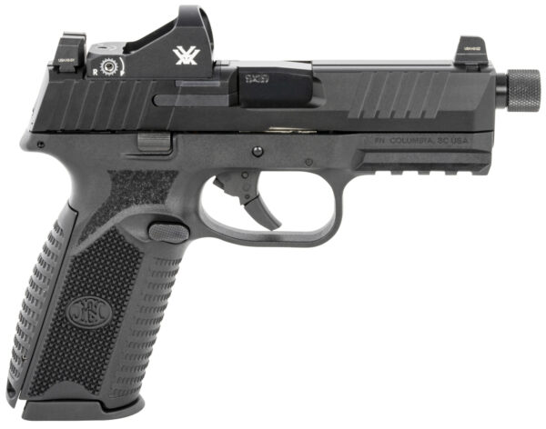 FN 66100846 509 Tactical 9mm Luger 10+1 4.50" Threaded Barrel, Matte Black Polymer Frame w/Mounting Rail, Optic Cut Matte Black Stainless Slide, No Manual Safety, Includes Viper Red Dot