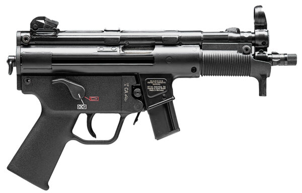 HK 81000482 SP5K PDW 9mm Luger Caliber with 5.83" Barrel, 10+1 Capacity, Black Metal Finish, No Stock (Sling Mount), Black Polymer Grip Right Hand
