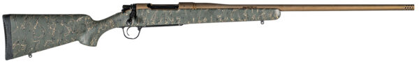Christensen Arms 8010200700 Mesa Long Range 308 Win 4+1 24" Threaded Barrel, Burnt Bronze Cerakote, Green with Black/Tan Webbing Stock