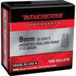 JACKETED HOLLOW POINT NOTCHED 9MM (.355'') 115GR JHPN100/BOX