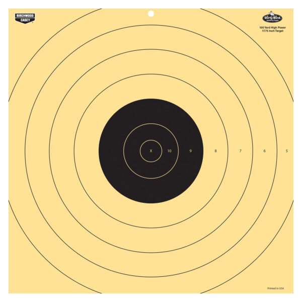 Birchwood Casey 35186 Dirty Bird  17.25" Bullseye Tagboard Hanging 100 yds Rifle Black/White 5 Pack