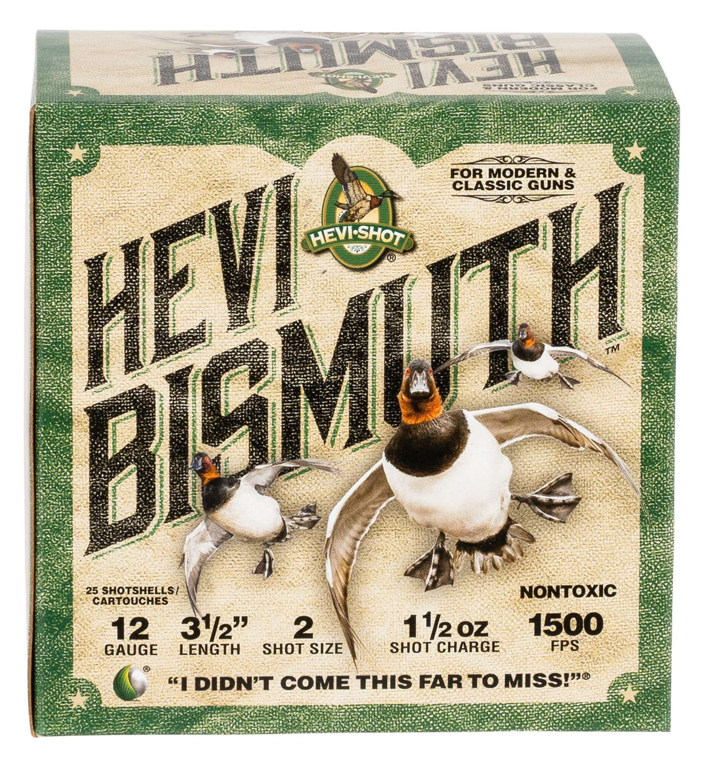 HEVI-Shot HS14502 HEVI-Bismuth 12Gauge 3.50" 1 1/2oz Bismuth 2Shot 25 Per Box/10 Case 1 HEVI-Shot HS14502 HEVI-Bismuth 12Gauge 3.50" 1 1/2oz Bismuth 2Shot 25 Per Box/10 Case