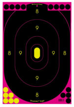 Birchwood Casey 34633 Shoot-N-C Reactive Target Self-Adhesive Paper Black/Pink 12"x18" Oval Silhouette 100 Pack