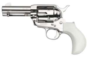 Taylors & Company 200073 1873 Cattleman 357 Mag Caliber with 3.50" Barrel, 6rd Capacity Cylinder, Overall Nickel-Plated Finish Steel & Ivory Birdshead Synthetic Grip