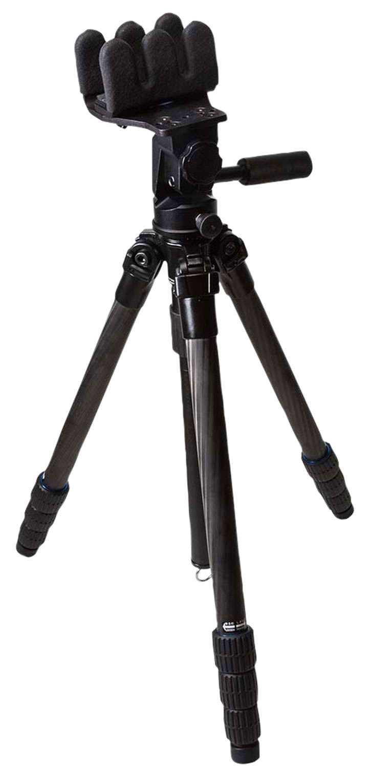 KOPF Jager K800 CF Tripod 1 KOPF Jager KJ85002K K800 CF Tripod made of Carbon Fiber with Black Finish, Pivoting Reaper Grip, 4-Level Leg Extensions & 360 Degree Pan