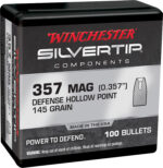 Winchester Ammo WB357S145X Centerfire Handgun Reloading 357Mag 145gr Silvertip Hollow Point 100 Per Box/10 Case