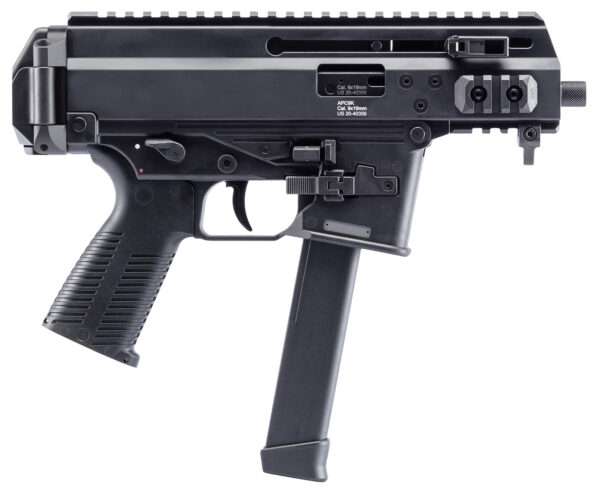 B&T Firearms 36176502G APC9K  9mm Luger 33+1 4.30" Black Steel Barrel, Black Picatinny Rail Receiver, Brace Adapter, Black Polymer Grips, Ambidextrous