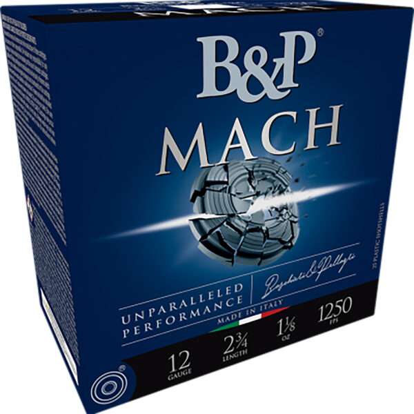 B&p Ammunition 12B1F2L7 Mach LV  12Gauge 2.75" 1oz 7.5Shot 25 Per Box/10 Case