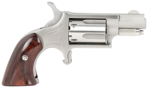 North American Arms 22LRGBG Mini-Revolver  22 LR 5 rd 1.13" Barrel, Stainless Steel Barrel/Cylinder/Frame, Exclusive Wood Boot Grip