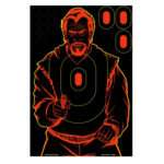Birchwood Casey 34645 Shoot-N-C Reactive Target Self-Adhesive Paper Black/Red 12"x18" Bad Guy Silhouette 5 Pack