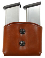 Galco DMC26 DMC Mag Carrier Double Tan Leather Belt Loop 45 ACP Belts 1.50-1.75" Wide Compatible w/ Single Stack Compatible w/ Sig P220 Compatible w/ 1911