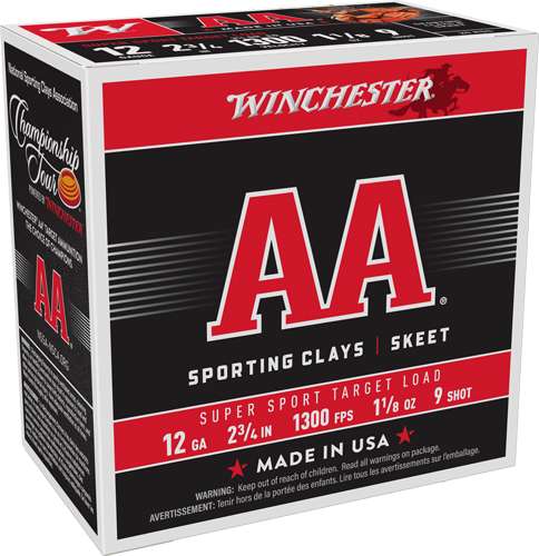 WINCHESTER AA 12GA 2.75" - 1-1/8OZ #9 1300FPS 250RD CASE