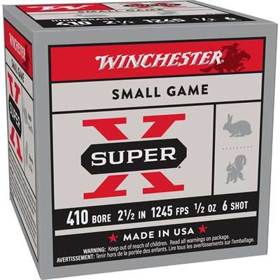 SUPER-X 410 BORE 2-1/2'' 1/2OZ #6 SHOT 25/BOX