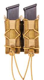 High Speed Gear 13PT12CB TACO Mag Pouch Double Coyote Brown Nylon Belt Compatible w/ Pistol