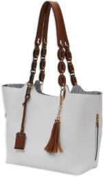 Bulldog BDP055 Tote Purse w/Holster White Leather Most Sm Pistols & Revolvers Ambidextrous Hand