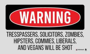 TekMat TEK42TRESPASSERS Trespassers Will Be Shot Door Mat Multi-Color Rubber 25"x42"