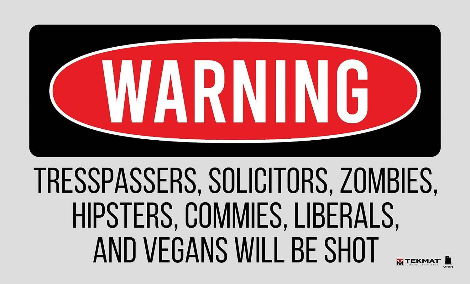 TekMat Trespassers Will Be Shot Door Mat Multi-Color Rubber Accessory 1 TekMat TEK42TRESPASSERS Trespassers Will Be Shot Door Mat Multi-Color Rubber 25"x42"