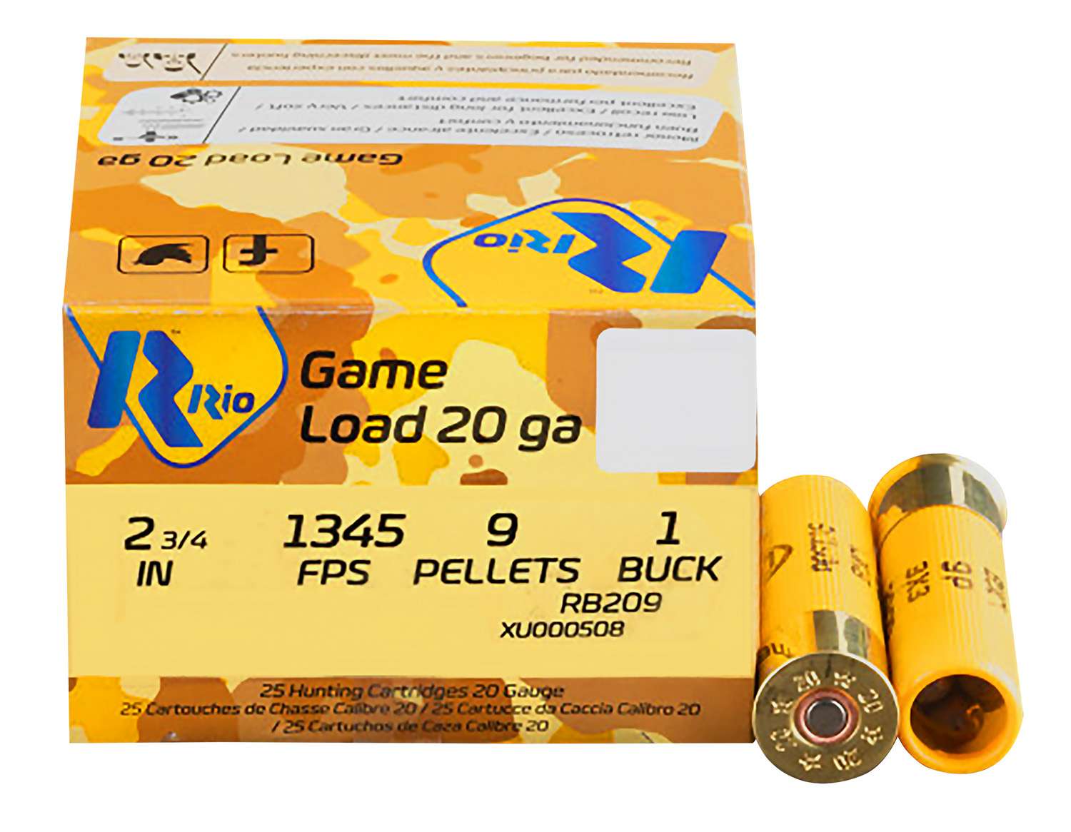 Rio Ammunition RB209 Royal Buck 20 Gauge 2.75 1 1/8oz 0 Buck Shot 1 Rio Ammunition RB209 Royal Buck 20Gauge 2.75" 1 1/8oz 0Buck Shot 25 Per Box/10 Case