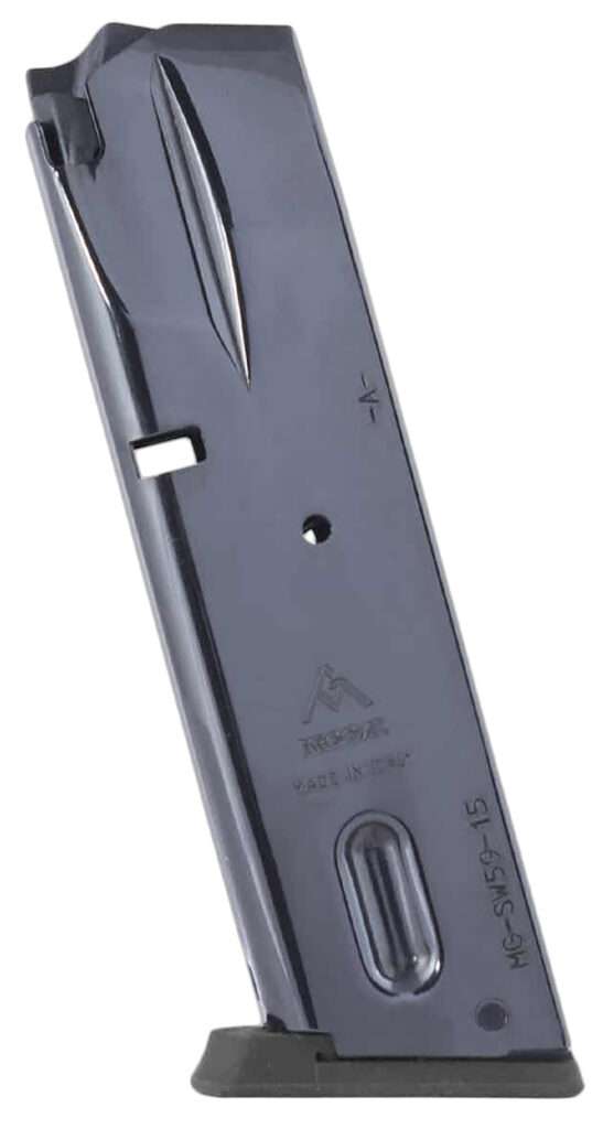 Mec-Gar MGSW5915N 15rd 9mm Compatible w/ S&W 5900 Series/915/910/659 Black Nickel