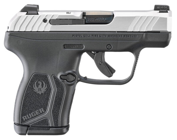 Ruger 13749 LCP Max  Compact Frame 380 ACP 10+1 2.80" Black Oxide Alloy Steel Barrel, Matte Stainless Steel Serrated Slide, Black Polymer Frame, Textured Grip