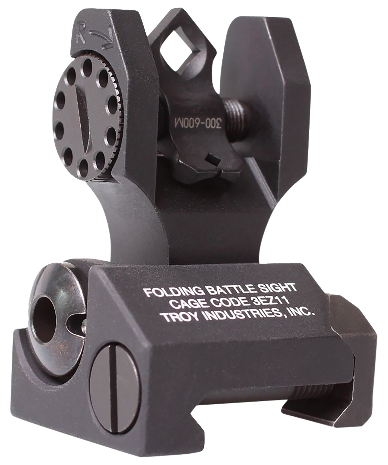 Troy Ind Rear Folding Battle Sight Dioptic for AR-15 1 Troy Ind SSIGDOARFBT00 Rear Folding BatteleSight Dioptic Black Hardcoat Anodized for AR-15