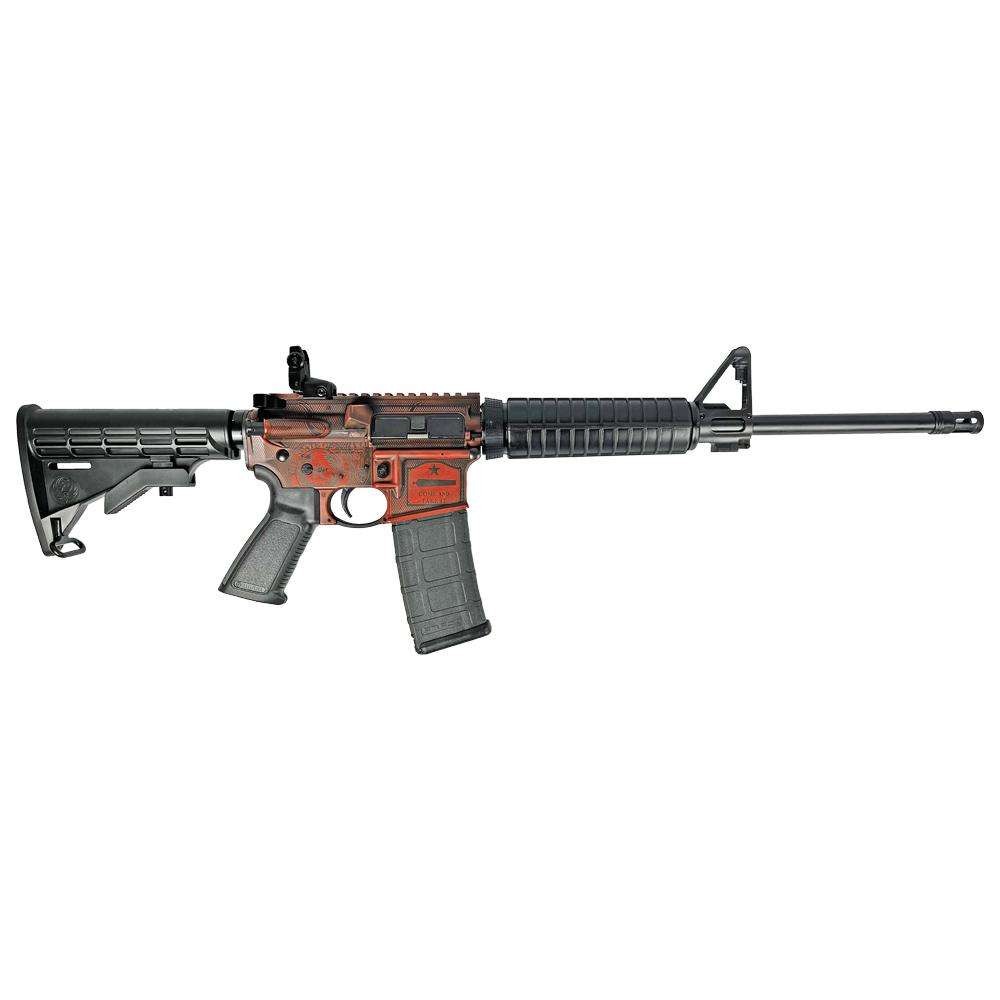 Ruger Texas Orange AR-556 5.56 NATO 30 Round 16.10 Inch Rifle 1 Ruger "Texas Orange" AR-556 Rifle 5.56mm NATO 30rd Mag 16.10" Barrel Custom Stock Finish