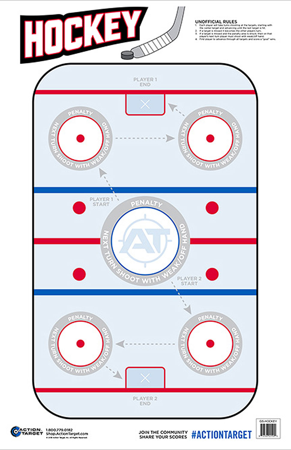 Action Target GSHOCKEY100 Entertainment Hockeye Paper Hanging 23" x 35" Blue/White 100 Per Box 1 Action Target GSHOCKEY100 Entertainment Hockeye Paper Hanging 23" x 35" Blue/White 100 Per Box