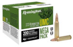 Remington Ammunition 23775 UMC Mega Pack 223Rem 45gr Jacketed Hollow Point 200 Per Box/4 Case