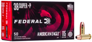 Federal American Eagle 38 Super Auto 115 Grain Jacketed Hollow Point Ammunition